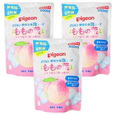 pigeon 貝親 桃葉泡泡浴露 補充包, 400ml, 3包
