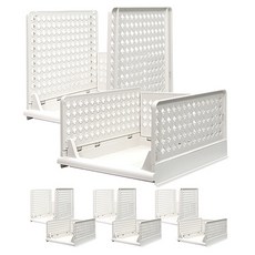 올리빙 접이식 슬라이딩 리빙박스 대형 4p + 특대형 4p, 화이트, 1세트