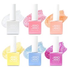 Jello Jello 亮粉指甲油 10ml 6入, 1組, JG-18+JG-19+JG-20+JG-21+JG-22+JG-23, 60ml