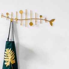室內裝飾壁掛魚形掛鉤, 1個, 金色