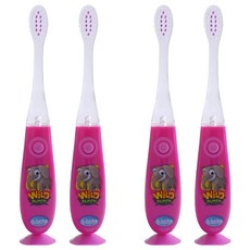비브라이트 LED 유아칫솔 F-95W, 코끼리 (퍼플), 1개입, 4개
