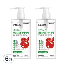 아이오감 과일&채소 세척 세제 자몽향, 6개, 500ml