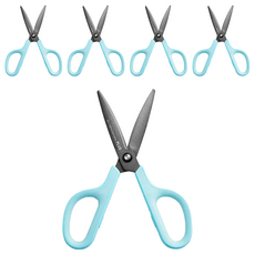 FitcutCurve 30度弧線剪刀 氟素 + 3D不沾膠, 藍色, 5個