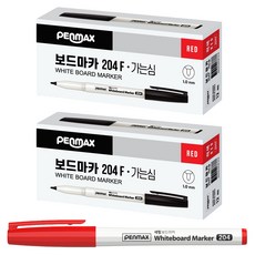 팬맥스 가는심 화이트보드마카 204F, 적색, 24개