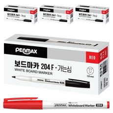 PENMAX 細字白板筆 204F, 紅色, 48個