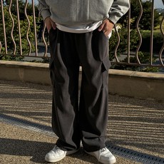 Meosidda 男性 Y2K 燈芯絨寬版工裝褲