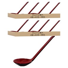 ShunTa 順大 107-3湯匙 21 x 6.4 x 4cm, 紅色 + 黑色, 8個