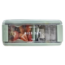 Lustroware 岩崎 日系小清新附筷雙層保鮮餐盒680ml (白/藍/淺綠/淺黃), 防油汙處理, 易清洗, 洗碗機OK, 莫蘭迪綠, 1個