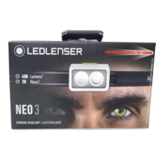 LEDLENSER 萊德雷神 NEO3 綠白頭燈, 高硬度塑鋼, 97g (含電池), 充電式慢跑頭燈, 綠白色, 1個