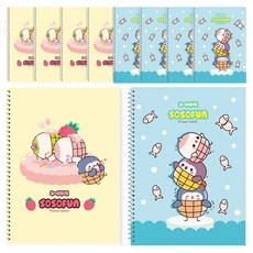 DADA 花生家族 3-6年級無主題 23行輕薄小學生線圈筆記本, 隨機出貨, 10個