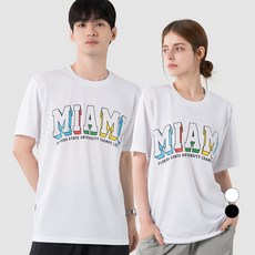 아르메데스 남녀공용 냉감 기능성 반팔티 오버핏 커플 반팔 헬스 운동 마이애미 티셔츠 AR-820