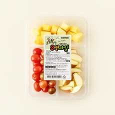 All바른농장 골라먹는 3색과일 파인애플 + 자달토마토 + 사과, 1개, 850g
