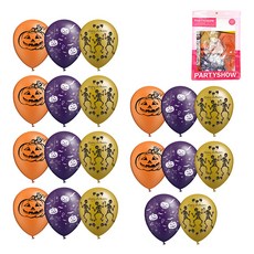 파티쇼 할로윈 인쇄풍선 20p 랜덤발송, 골드, 1개