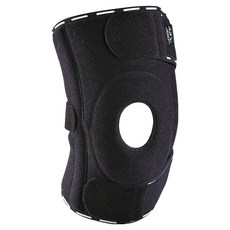 Polar Star 桃源戶外 長式髕骨矽膠軟墊護膝 P14712, 1個, 黑色