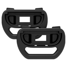 HOHOO 任天堂 Switch 2 Joy-Con 賽車方向盤 握把 保護殼 瑪利歐賽車 旋轉方向盤, 2個, 單一商品, 黑色