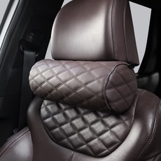 지엠지모터스 타공 가죽 메모리폼 차량용 목쿠션, 초코브라운, 1개