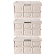 JINSIMGAMSUNG 多用途折疊收納箱, 乳白色, 3入
