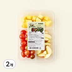 All바른농장 골라먹는 3색과일 파인애플 + 자달토마토 + 사과, 2개, 850g