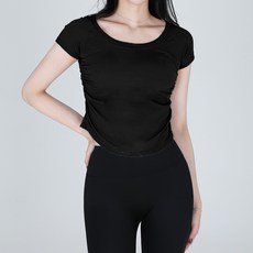 MarketA 女款瑜珈開衩簡約短袖T恤