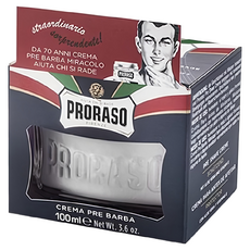PRORASO 鬍前軟化膏 - 滋潤鬍鬚, 維生素E配方, 100ml, 1罐