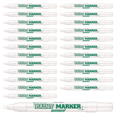 문화연필 자일렌프리 페인트 마카 하양 4.5mm, 1색, 24개