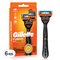Gillette 吉列 正品 Fusion Power 鋒隱動力刮鬍刀握把 + 刀片組, 6套