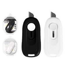 Bomari 磁吸快遞刀 開箱迷你美工刀 2件組, 1套, 白色 + 黑色