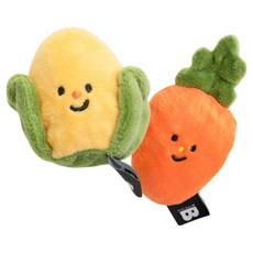 바잇미 강아지 야채밭 공 장난감 옥수수 + 당근 세트, 혼합색상, 1세트
