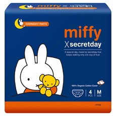 secretday 米菲兔褲型衛生棉, M(90~100cm), 4片, 1包