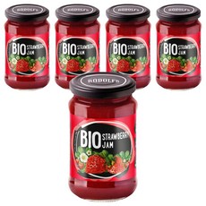 RUDOLFS 유기농 딸기잼, 400g, 5개