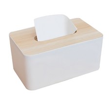 多功能收納實木面紙盒 Set 2 PP塑料, 淺色