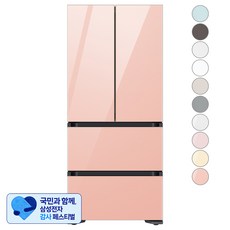 [삼성 감사 페스티벌] [색상선택형] 삼성전자 비스포크 김치플러스 키친핏 4도어 내장고 420L 방문설치, 글램 피치 + 글램 피치, RQ42C94R2AP