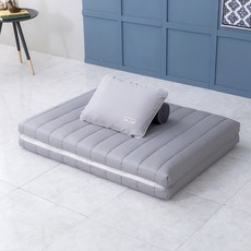 라버트리 천연라텍스 누빔 2단 접이식 미니싱글 매트리스, 모던 연그레이, 5cm