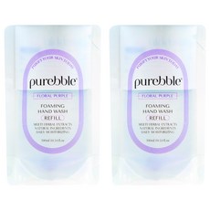 Purebble 優質洗手慕斯補充包, 紫色花香, 300ml, 2包