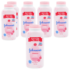Johnson's 嬌生 Blossoms 花朵嬰兒爽身粉，75g+25g，香味持久，性質純和溫，強效吸收汗水，使皮膚乾爽舒適, 100g, 6瓶