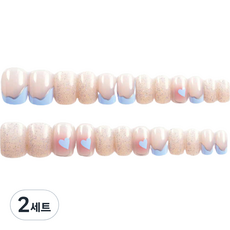 穿戴美甲片組, PD-347 Cream Square, 2組