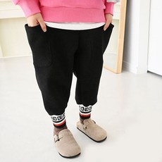 sonyun market 兒童刷毛類工裝束口保暖褲