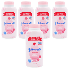 Johnson's 嬌生 Blossoms 花朵嬰兒爽身粉，75g+25g，香味持久，性質純和溫，強效吸收汗水，使皮膚乾爽舒適, 100g, 5瓶