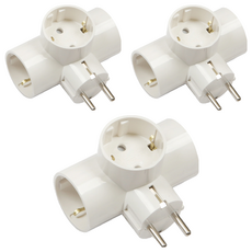 써보니 접지 T자형 멀티탭 16A 3구, 88mm, 화이트, 3개