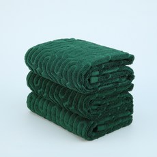 Keyria 緹花設計山形飯店毛巾 200g 精梳棉, 10個, 綠色