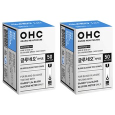 오상헬스케어 글루네오 라이트 혈당검사지, 2개, 50개입