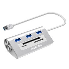 EVERLABS USB 3.0 6合1讀卡機, 銀色, E-H00036