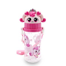 LE BARN 公主奇妙萌可立體背帶吸管水瓶, 混合色, 1個, 350ml