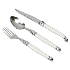 장듀보 양식기 1인조 3p 세트, 화이트, 포크 + 스푼 + 나이프