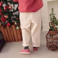 sonyun market 兒童刷毛寬鬆杏仁版型彈性棉褲