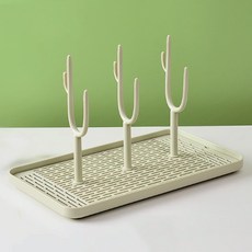 Awesome Goods 多功能水瓶奶瓶瀝水乾燥托盤 小型, 1層, 1個, 綠色