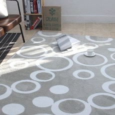 La Pomme 現代風泡泡印花超細纖維地毯