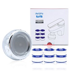 atojet 洗手台水龍頭過濾器 1入+替換濾芯 6個, 1組, 無香味