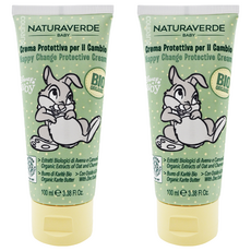 NATURAVERDE 桑普兔寶貝洋甘菊舒敏護膚膏 100ml, 專為嬰兒更換尿布設計, 添加有機燕麥萃取, 通過歐盟ICEA有機認證, 2條