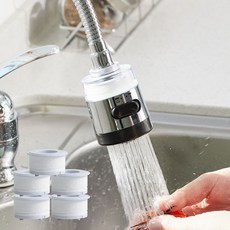 BaekJiSaengHwal 安心鵝頸式水槽過濾器頭 + 5入補充濾芯組, 1套